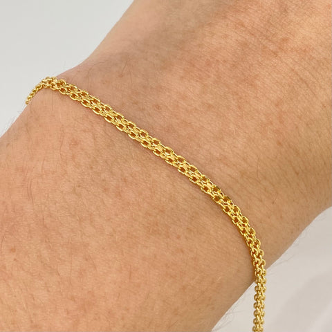 Pulso ● Chino Oro amarillo 18k +1 / 1,52 Gr / 2,3 mm / 19,3 Cm *
