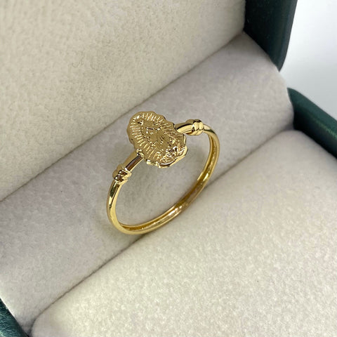 Anillo Contorno Virgen De Guadalupe Oro amarillo 18k / Talla 9 1/2 / 1,24 Gr