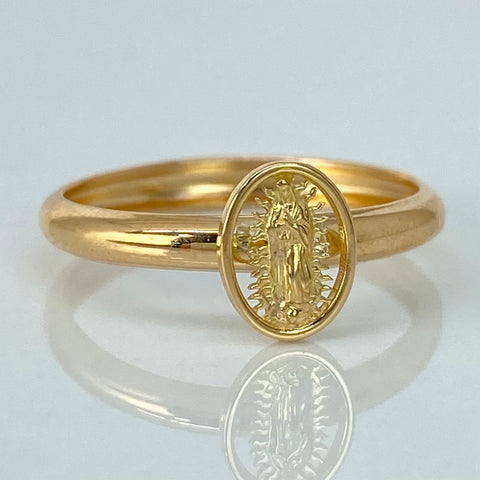 Anillo Virgen Guadalupe Oro amarillo 18k / Talla 6 / 0,95 Gr
