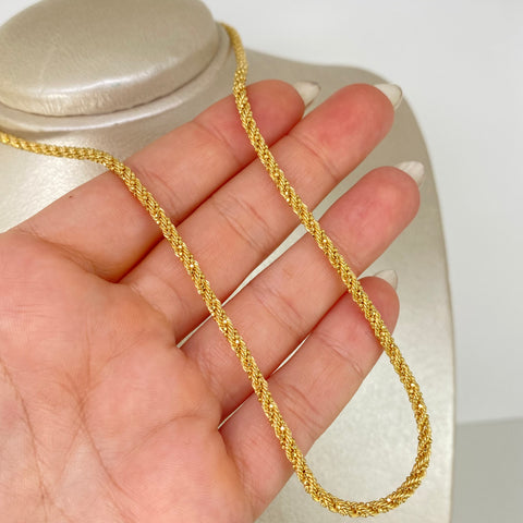 Cadena ● Lazo / Mini Militar Oro amarillo 18k +3 / 9,60 Gr / 2,7 mm / 45 Cm †