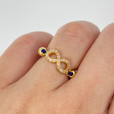 Pulsera tejida Herraje Infinito Circones BD 2uni 4mm Hilo Azul Oro amarillo 18k 0,85 Gr *