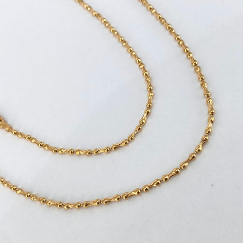 Cadena ● Palito / Bolita Oro amarillo 18k +3 / 8,12 Gr / 1,4 mm / 60 Cm