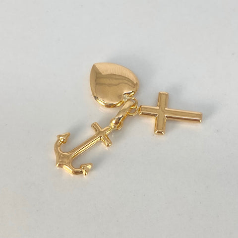 Dije Tres Gracias Oro amarillo 18k 1,05 Gr / 1,7 Cm