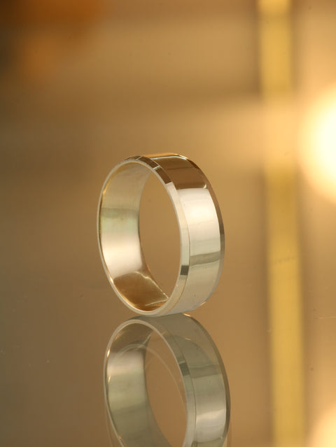 Anillo Argollas Lisas Con Bordes POR FABRICACION Oro amarillo 18k / Talla 7/10 / 12 Gr *