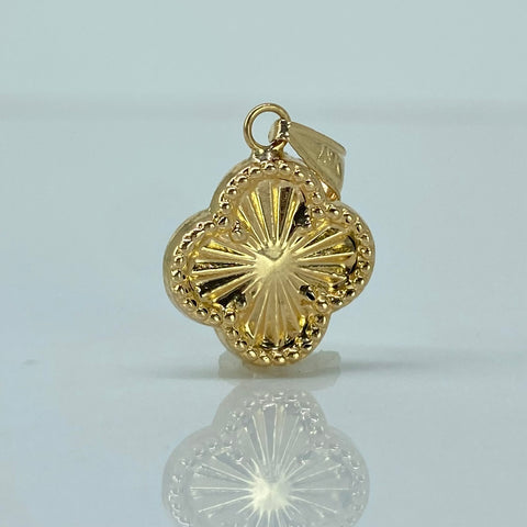 Dije Trebol Diamantado Oro amarillo 18k 0,95 Gr / 2,3 Cm *