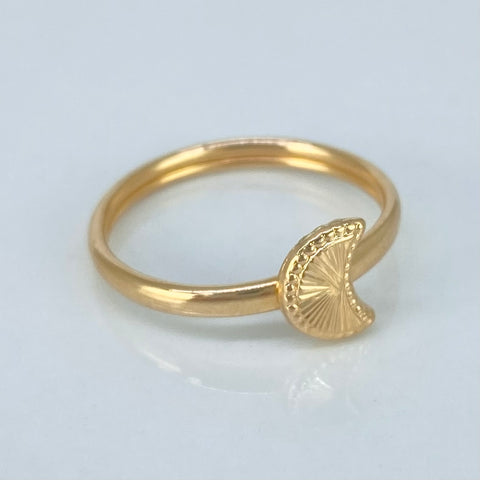 Anillo Luna Diamantada Oro amarillo / Talla 7 1/2 / 1,15 Gr