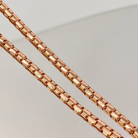 Cadena ● Cola Raton Oro rosa 18k +3 / 15,2 Gr / 3,3 mm / 60 Cm *