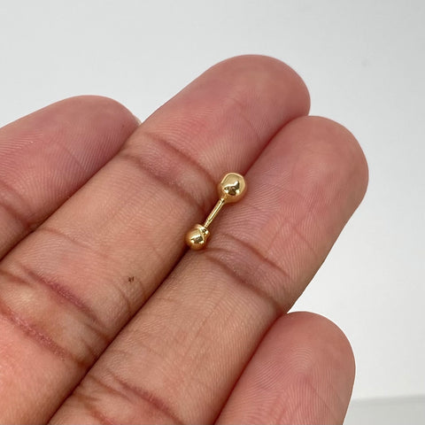 Piercing Bola Lisa / Oro Amarillo 18k (Joya) / 4mm / 0,3gr / 1.3cm / (Oreja) †