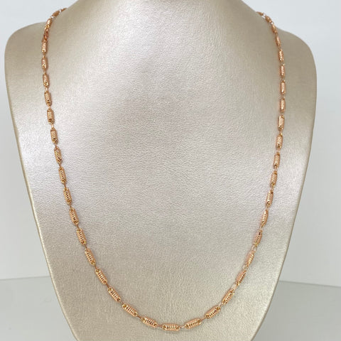Cadena Rustico Eslabones Diamantados Oro rosa 18k 6,40 Gr / 3,3 mm / 60 Cm *
