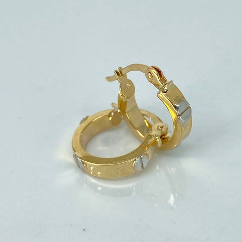 Candongas Tornillos CT Oro amarillo y Oro blanco 1,86 Gr / 1,7 Cm *