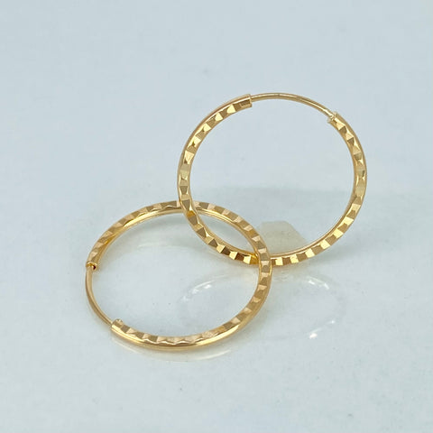 Candongas Imperdibles Diamantadas Oro amarillo 0,76 Gr / 1,6 Cm