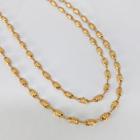 Cadena Rustico Eslabones Diamantados Oro amarillo 8,50 Gr / 4,1 mm / 60 Cm †
