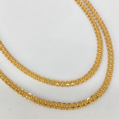 Cadena ● Aro Seguido Mini Militar Oro amarillo 18k +1 / 7,6 Gr / 2,9 mm / 45 Cm *