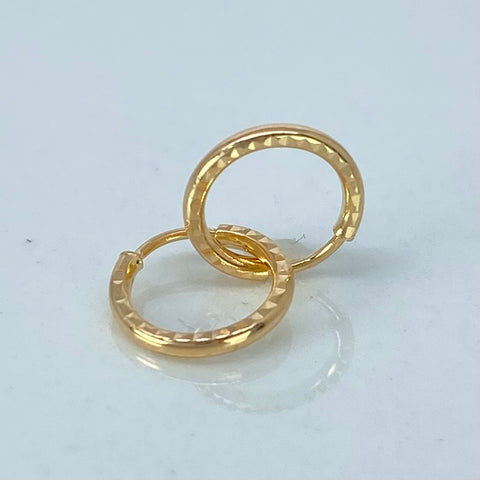 Candongas Imperdibles Diamantadas Oro amarillo 0,53 Gr / 1,1 Cm