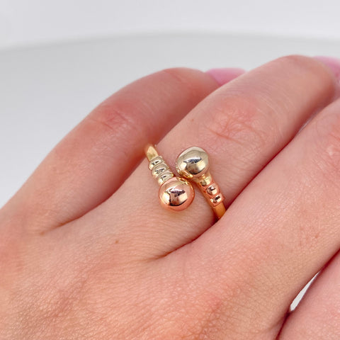 Anillo Tu Y Yo Oro amarillo / Talla 7 1/2 / 1,5 Gr / 6 mm