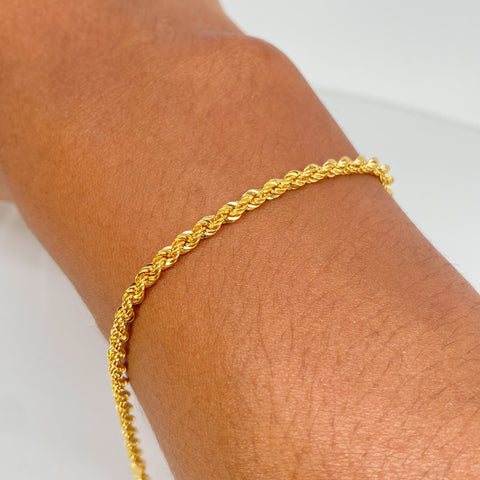 Pulso ● Lazo Oro amarillo 18k +1 / 2,56 Gr / 2,7 mm / 19 Cm †