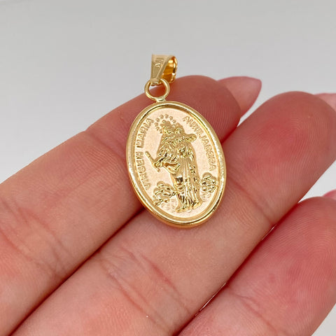 Dije Virgen Maria Auxiliadora Oro amarillo 18k 1,55 Gr / 3,2 Cm *