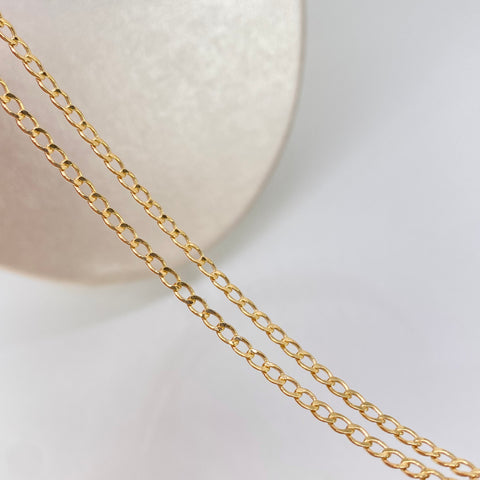 Cadena ● Cubana Oro amarillo 18k 3,08 Gr / 2,4 mm / 60 Cm †