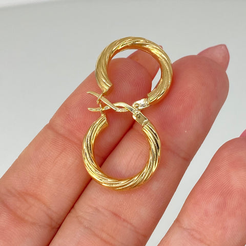 Candongas Entorchadas Oro amarillo 18k 1,75 Gr / 1,8 Cm *