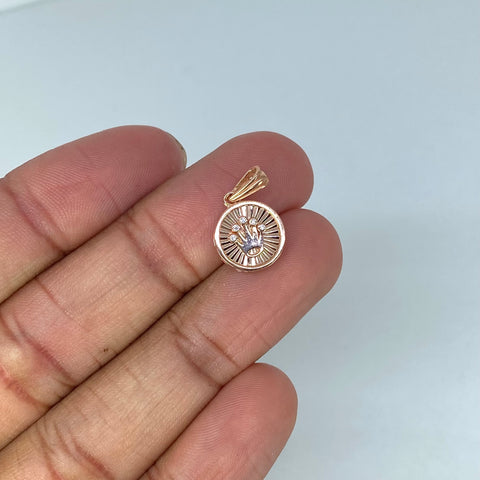 Dije Corona RX Circones Blancos Oro rosa 1,65 Gr / 2 Cm *