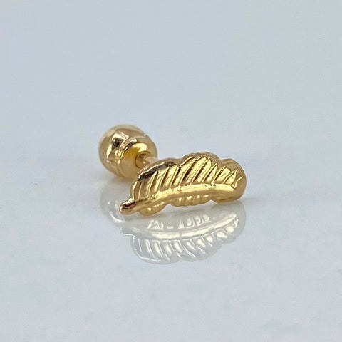Piercing Pluma / Oro Amarillo 18k (Joya) / 3mm / 0,3gr / 1cm / (Oreja) †