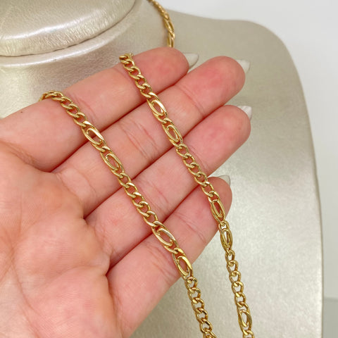 Cadena ● Tres Por Uno 3x1 CT Oro amarillo 18k 10,8 Gr / 4 mm / 50 Cm *