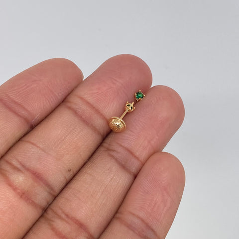 Topos Circones Verdes Oro amarillo 0,58 Gr / 2,7 mm †