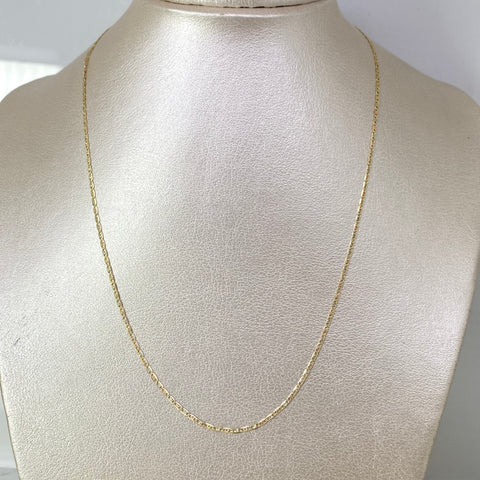 Cadena Italy Plana Diamantada Tres oros 18k 2,05 Gr / 1 mm / 45 Cm *