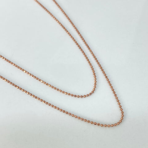 Cadena ● Mini Militar Diamantada Oro rosa 18k +3 / 1,82 Gr / 1 mm / 45 Cm