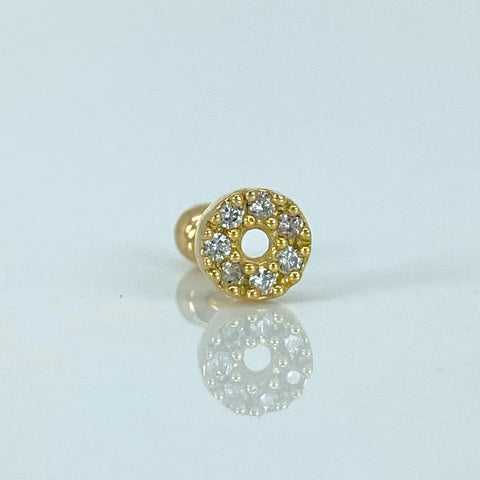 Piercing Circulo Circones Blancos / Oro Amarillo 18k (Joya) / 0,48gr / 5.2mm / (Oreja) *