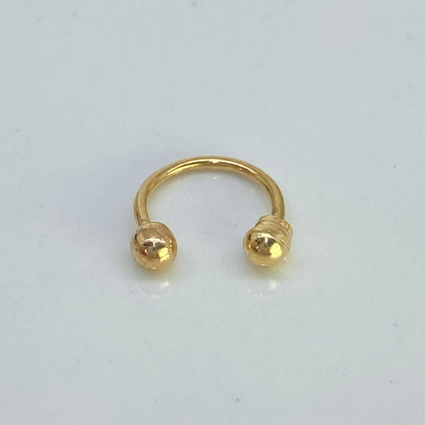 Piercing Medio Aro Bolitas/ Oro Amarillo 18k (Joya) / 0,42 gr / 9,8 mm / (Oreja)