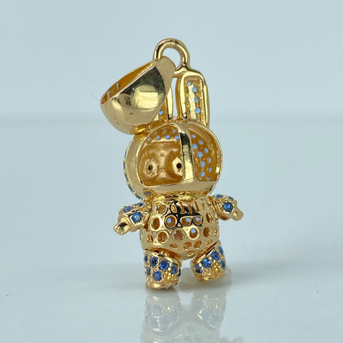 Dije Caricatura Articulable Circones Celestes Oro amarillo y Oro blanco 18k 5,7 Gr / 3,3 Cm *