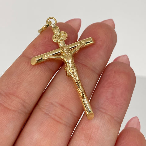 Dije Cruz Cristo Oro amarillo 18k 1,95 Gr / 5 Cm