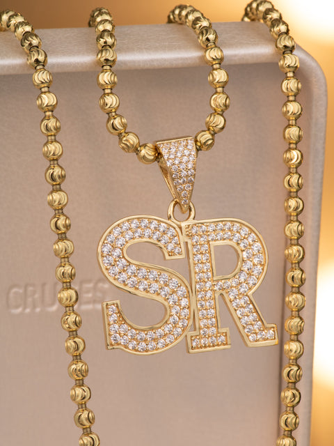 Dije Letras SR (Personalizado) Circones POR FABRICACION Oro amarillo 11,45 Gr / 3,8 Cm *