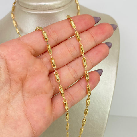 Cadena Rustico Entorchado Oro amarillo 18k 7,06 Gr / 3,2 mm / 60 Cm