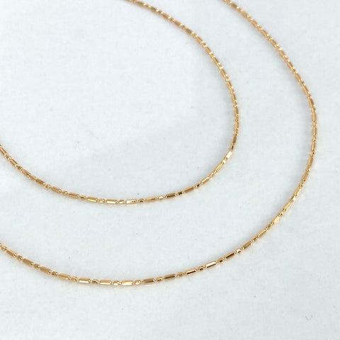 Cadena ● Palito Bolita Oro amarillo 18k +3 / 1,5 Gr / 0,7 mm / 45 Cm *