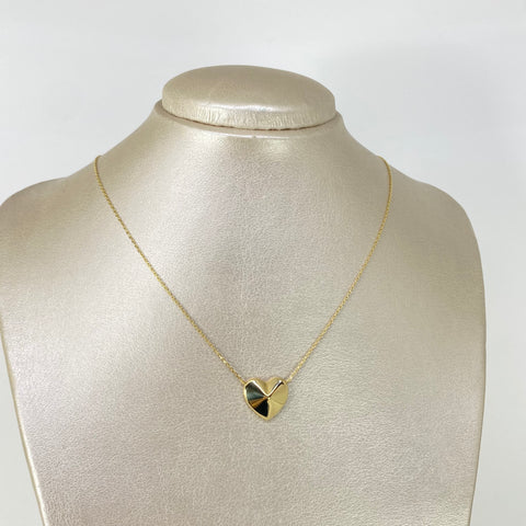 Cadena ● Aro Seguido Dije Corazon Oro amarillo 18k +3 / 3,2 Gr / 1 mm / 45 Cm