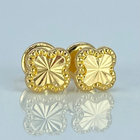 Topos Trebol Diamantado Oro amarillo 0,45 Gr / 6 mm †