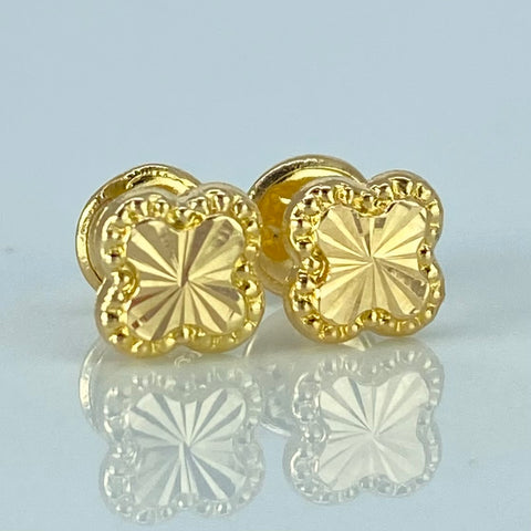 Topos Trebol Diamantado Oro amarillo 0,46 Gr / 6 mm