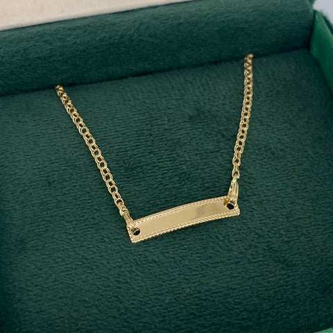 Pulso bebé Placa Rectangular Aro Seguido Oro amarillo 18k 1,28 Gr / 2 mm / 15,5 Cm *