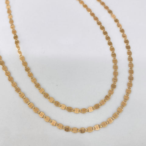 Cadena ● Escalera Plana Oro amarillo 18k +1 / 2,25 Gr / 2,3 mm / 50 Cm *