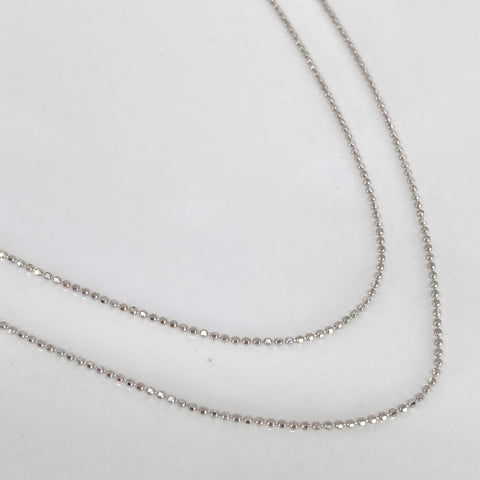 Cadena ● Mini Militar Diamantada Oro blanco 18k +3 / 1,6 Gr / 1 mm / 40 Cm