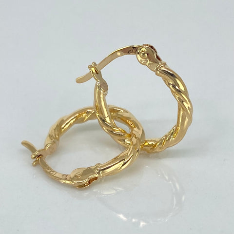 Candongas Melcochas Oro amarillo 18k 1,25 Gr / 1,8 Cm  *