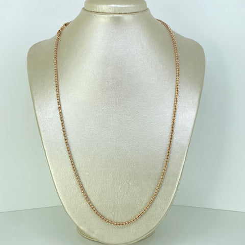 Cadena ● Punto Cuadrado Diamantado Oro blanco y Oro rosa 18k +3 / 14,95 Gr / 2,5 mm / 60 Cm *