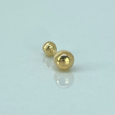 Piercing Bolas Lisas 4mm / Oro Amarillo 18k (Joya) / 0,31gr / 1.3cm / (Oreja) †