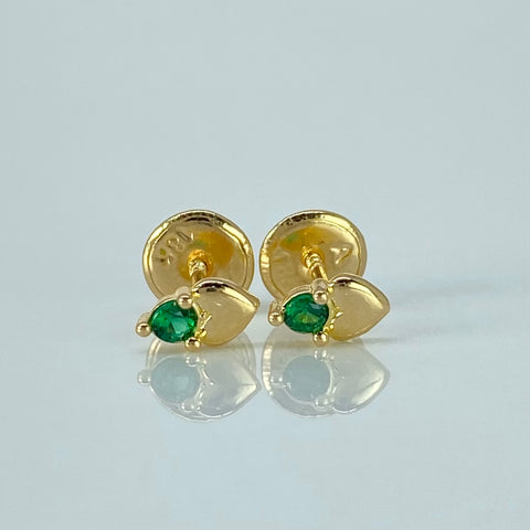 Topos Corazon Circon Verde Oro amarillo 0,6 Gr / 3,5 mm *