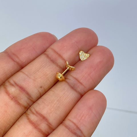 Topos Corazon Circones Blancos Oro amarillo 0,9 Gr / 6 mm *