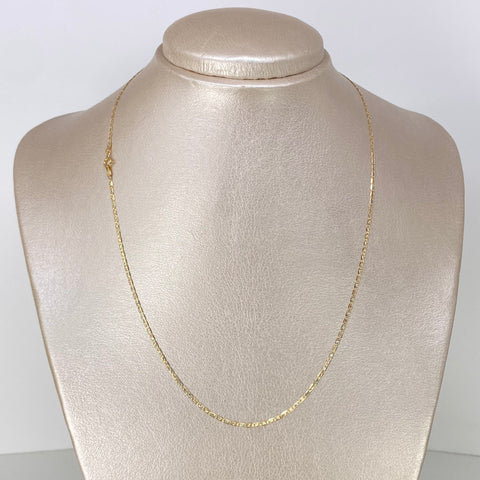 Cadena ● Escalera Plana Diamantada Tres oros 18k 1,9 Gr / 1,4 mm / 45 Cm *