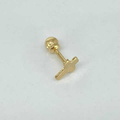 Piercing Cruz / Oro Amarillo 18k (Joya) / 0,3gr / 0.8cm / (Oreja)