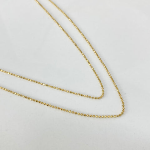 Cadena ● Mini Militar Diamantada Oro amarillo 18k +3 / 2,06 Gr / 1 mm / 45 Cm *